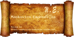 Maskovics Emanuéla névjegykártya
